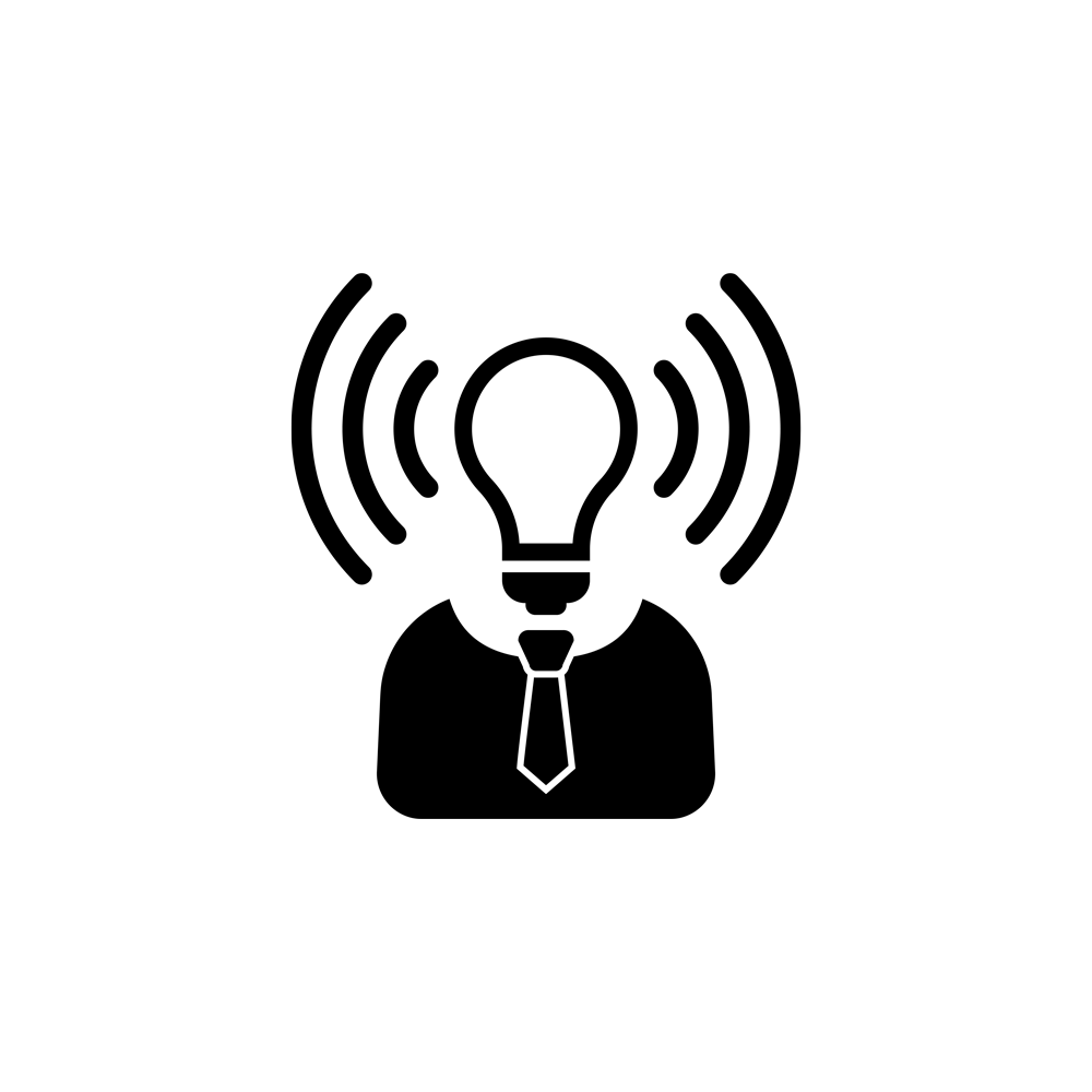 Light Bulb with a necktie radiating brand awareness.